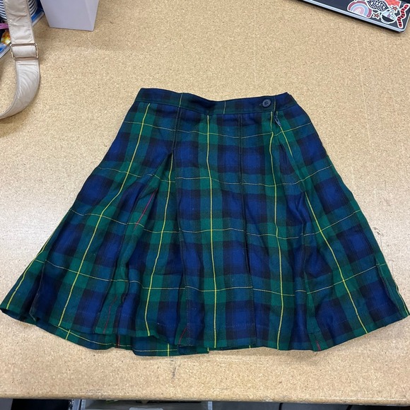 Lands' End Other - Lands End Kids Plaid Pleated Skirt Blue Green Yellow Size 10